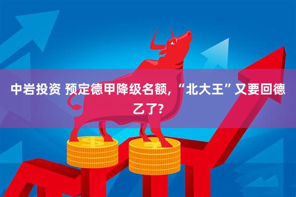 中岩投资 预定德甲降级名额, “北大王”又要回德乙了?
